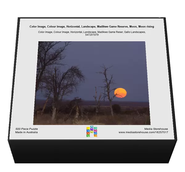 Color Image, Colour Image, Horizontal, Landscape, Madikwe Game Reserve, Moon, Moon rising