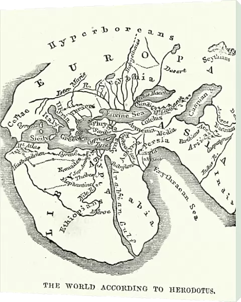 Map of the Ancient World according to Herodotus