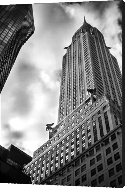 Striking view of the Chrysler building with dramatic sky