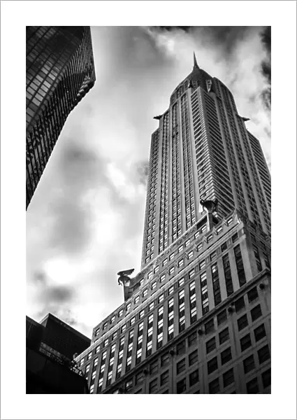 Striking view of the Chrysler building with dramatic sky
