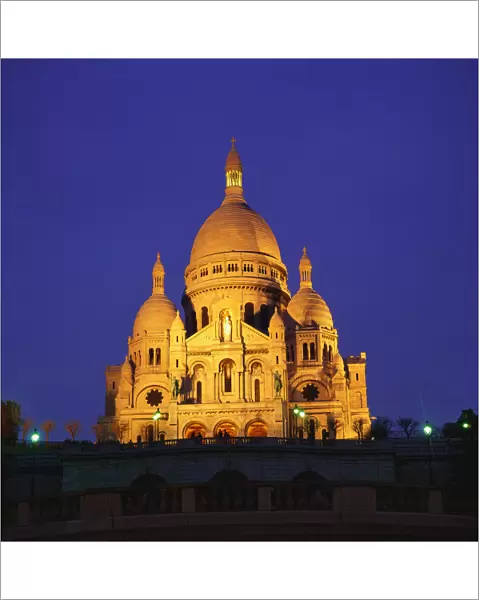 Sacre Coeur Basilica at Night, Paris, France