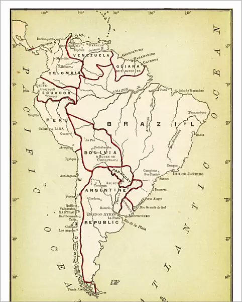 Map of South America 1893
