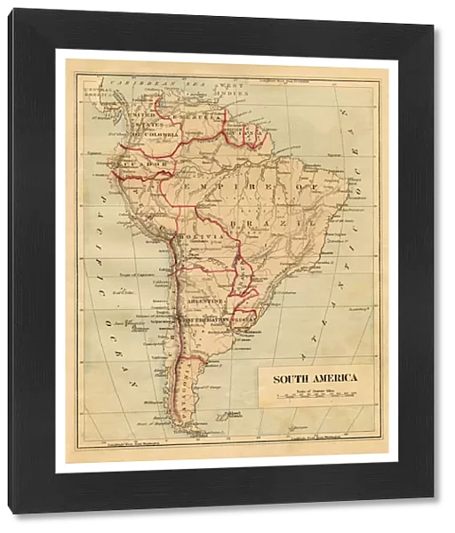 Map of South America 1876