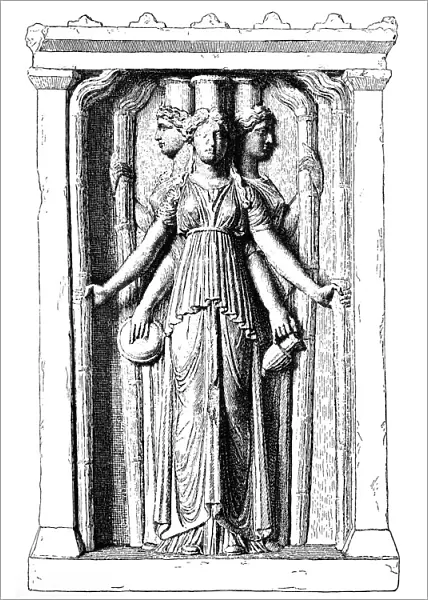 Triform of Hecate, Goddess of Magic, Theurgy, Necromancy, marble statue