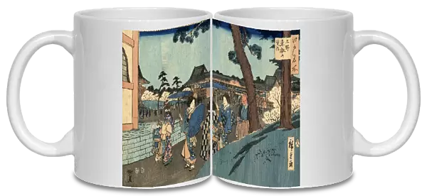 Japanese Woodblock Street Scene Print by Hiroshige