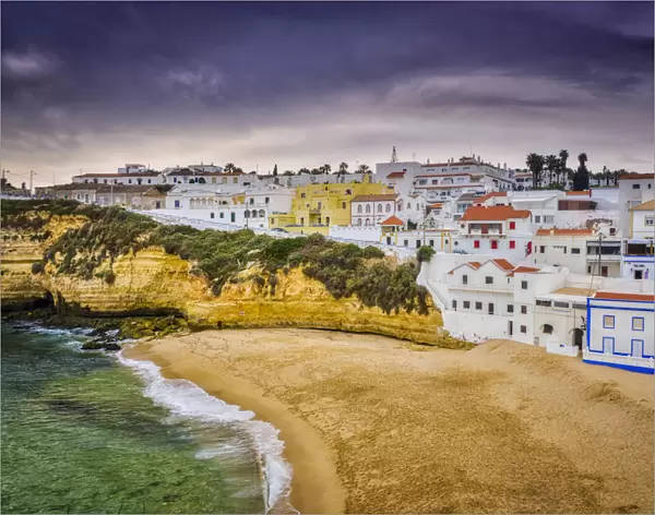 The village of Carvoeiro at the sunset