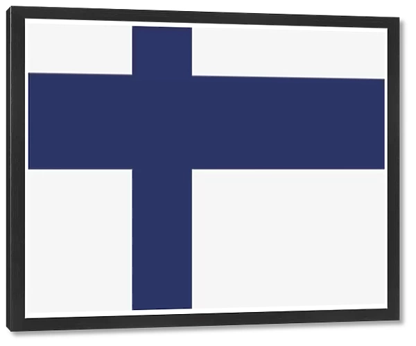 A flag of Finland with a blue cross