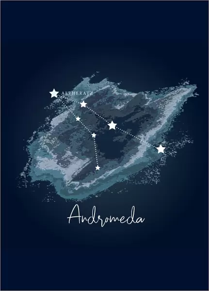 Modern Night Sky Constellation - Andromeda
