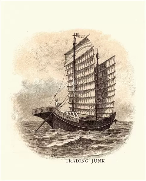 History of Ships - Trading Junk, 19th Century