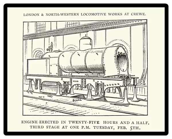 Stream Train under construction, Crewe Locomotive Works, 1892