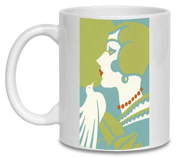 Art Deco Woman With Bird