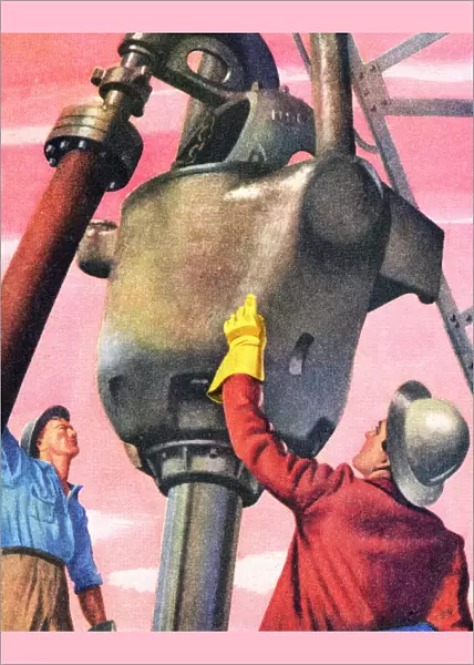 Two Men Working Oil Rig