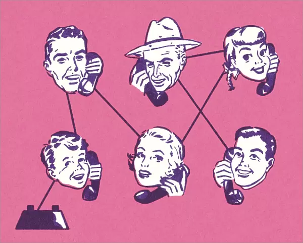 Six People on a Phone Conversation