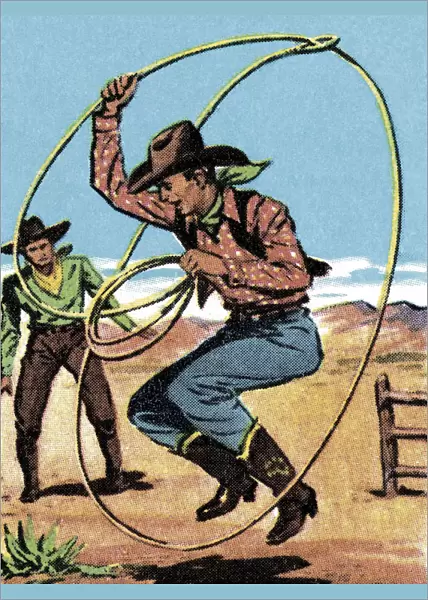 Cowboy Jumping a Lasso