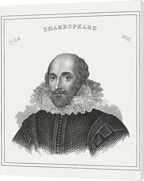 William Shakespeare (c. 1564-1616), English poet, steel engraving, published in 1843