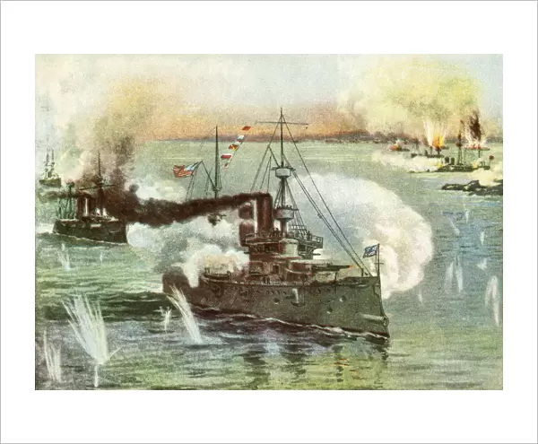 USS Olympia in the Battle of Manila Bay from 1899