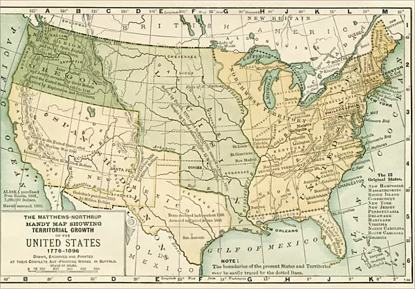 Map of USA 1898
