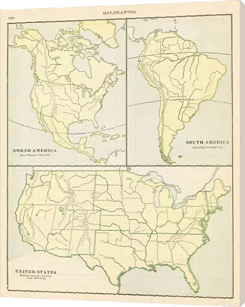 Map Drawings North and South America 1899