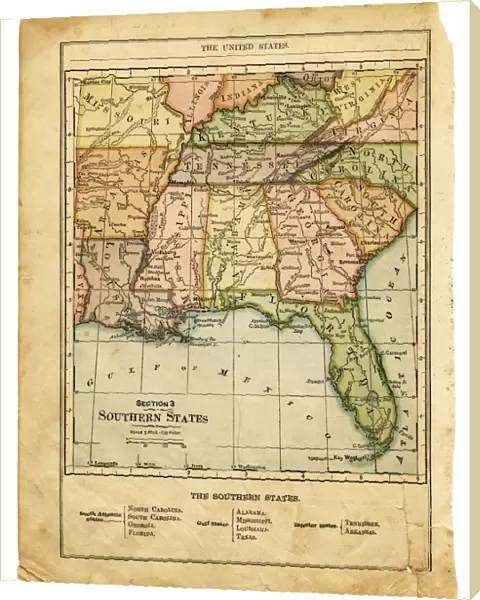 the southern states usa map