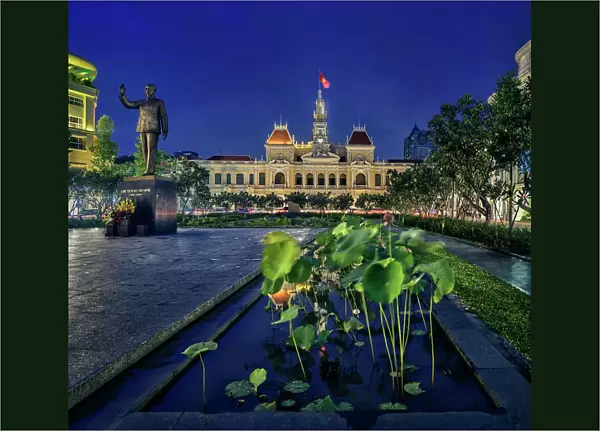 Town Hall and Ho Chi Minh monument in Saigon