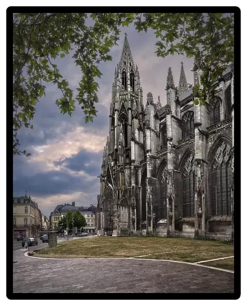 Exterior of Saint-Ouen church, Rouen, France