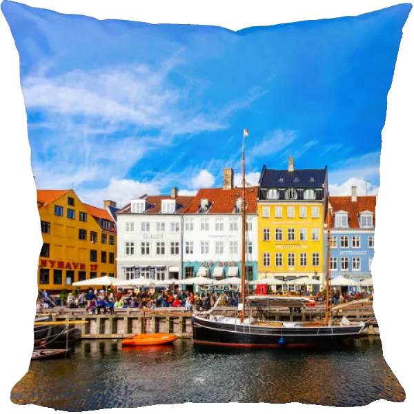Nyhavn harbour and multicolored vibrant houses along the canal, Copenhagen, Denmark