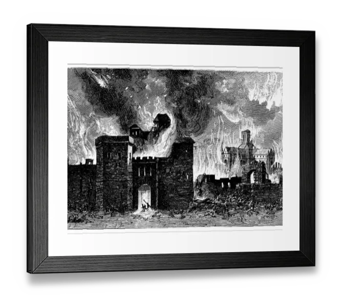 Framed Print : Print of the Great Fire of London Framed Print : Print of the Great Fire of London