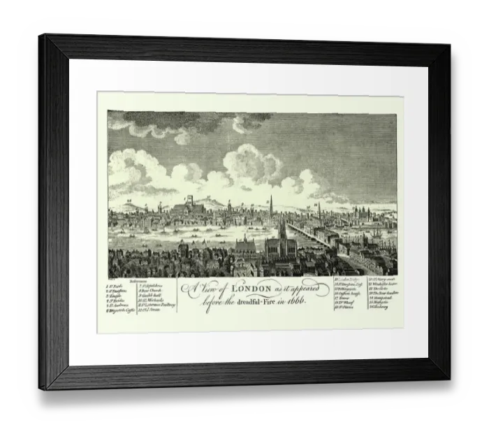 Framed Print : 17th Century London Skyline Print Framed Print : 17th Century London Skyline Print