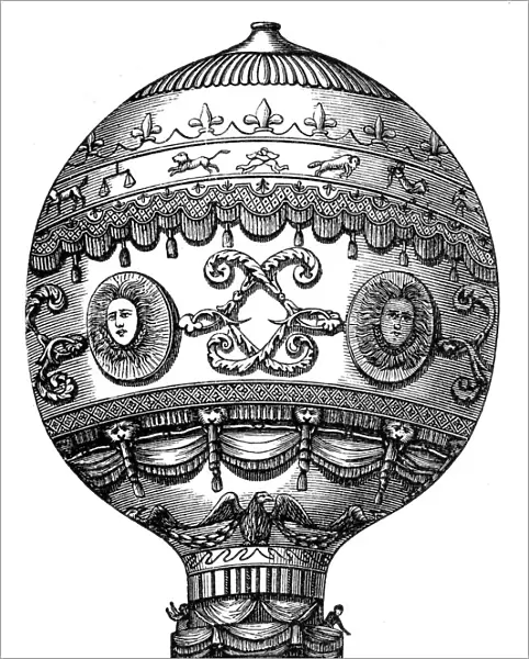 Montgolfier balloon engraving 1895