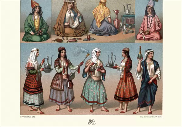 History, fashion, Traditional costumes of Persia, Serving women, Tea, Coffee
