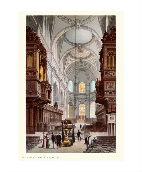 Choir of St Pauls Cathedral, Victorian London, 19th Century Art