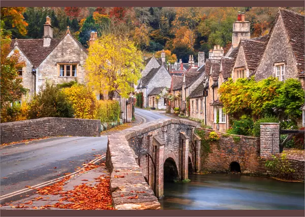 Castle Combe in Wiltshire, England in the Autumn