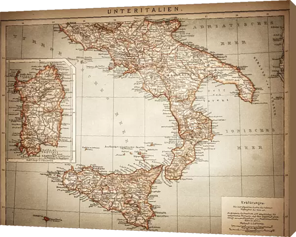 Antique Map of Lower Italy