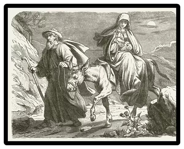 The Holy Family on the Flight into Egypt, published 1877