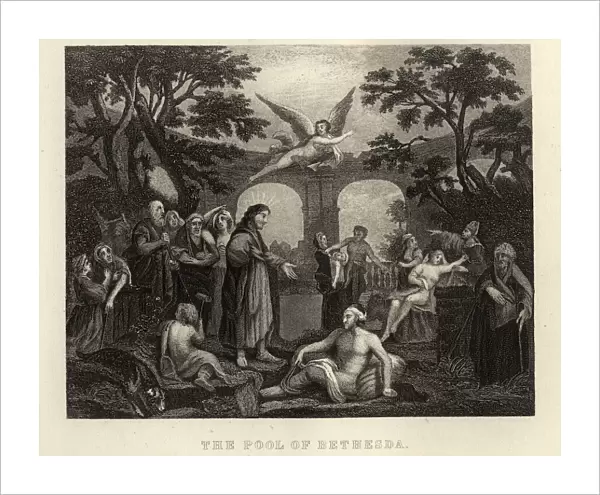 Hogarth s, Jesus healing man at Pool of Bethesda