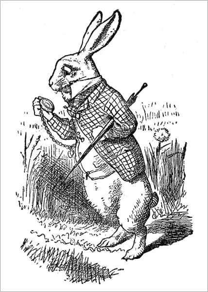 The white Rabbit checking his watch - Alice in Wonderland 1897