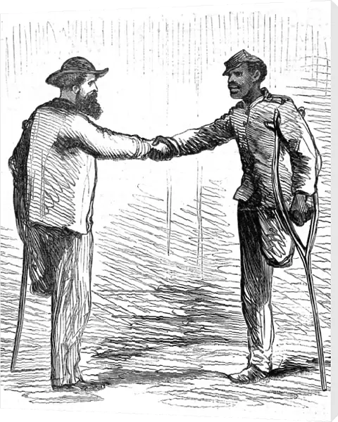 Civil War Amputees Shaking Hands