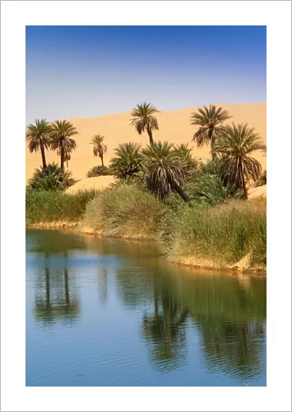 Um el Ma salt lake, Mandara, Sahara, Libya