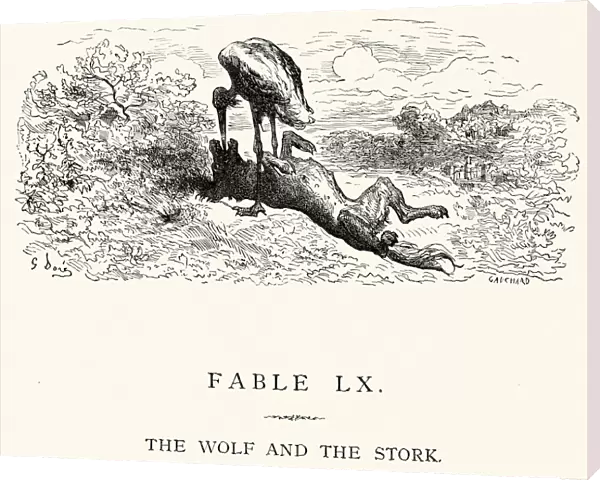 La Fontaines Fables - Wolf and the Stork