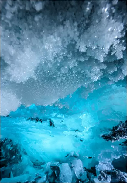 Blue Ice. Ice crystal under Matanuska glacier in Alaska