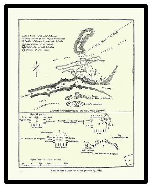 Plan of the Battle of Tamai, Sudan, 19th Century