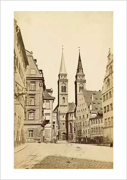 The Sebaldus Church in Nuremberg in 1870, Bavaria, Germany, Historical, digitally restored reproduction from a 19th century original