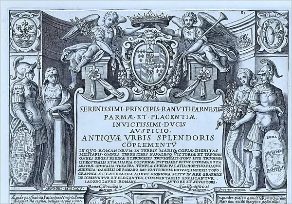 Pricipio del terzo libro de dicato al Duca di Parma, Duchy of Parma, historical Rome, Italy, digital reproduction of an original 17th century master, original date not known