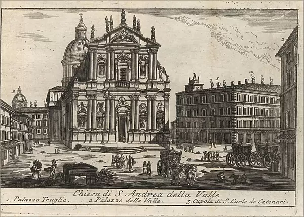 Chiesa di S. Andrea della Valle, Rome, Italy, 1767, digital reproduction of an 18th century original, original date unknown