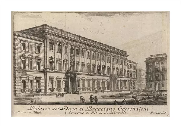 Palazzo del Duca di Bracciano Odeschalchi, 1767, Rome, Italy, digital reproduction of an 18th century original, original date unknown