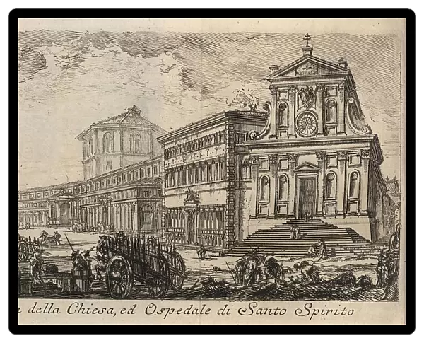 Chiesa ed Ospedale di Santo Spirito, 1767, Rome, Italy, digital reproduction of an 18th century original, original date not known