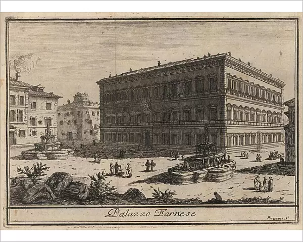Palazzo Farnese, 1767, Rome, Italy, digital reproduction of an 18th century original, original date unknown