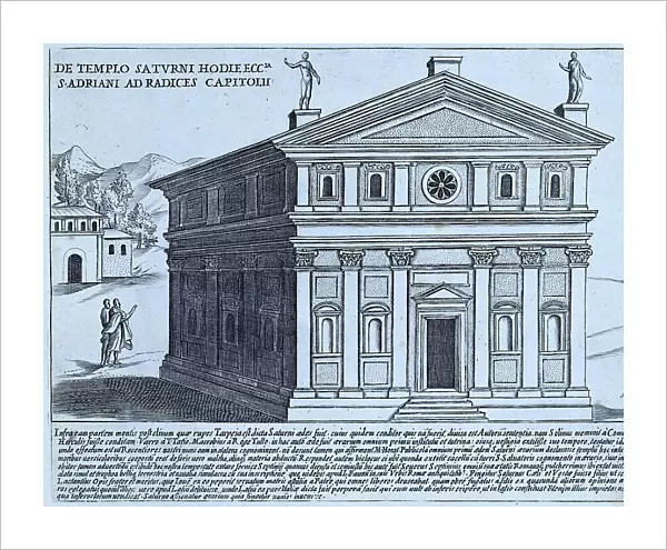The Temple of Saturn was built in the early years of the Republican era on the Roman Forum in Rome and underwent numerous restorations until the late fourth century, historical Rome, Italy, 1625, Rome