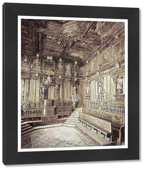Lyceum of Anatomy in the old University of Bologna, 1870, Italy, digitally restored reproduction of an original 19th century master, exact original date not known
