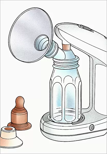 Illustration of electric breast pump
